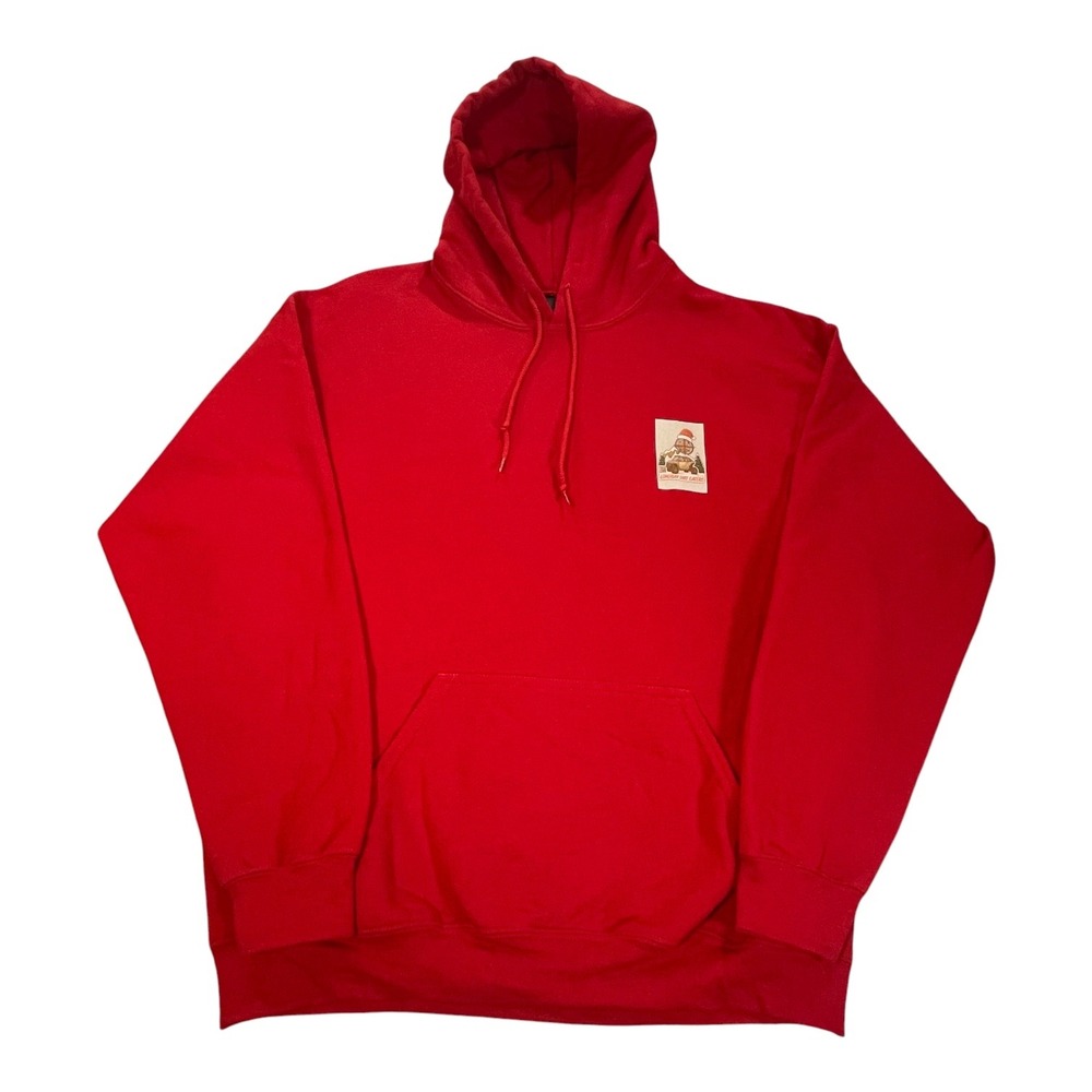 Gildan Heavy Blend Mens Large Red Longbay Dirt Eaters Christmas Graphic Hoodie